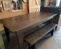 Beautiful, sturdy, and handcrafted Farm Tables and benches are custom made to size, wood, stain, and finish 